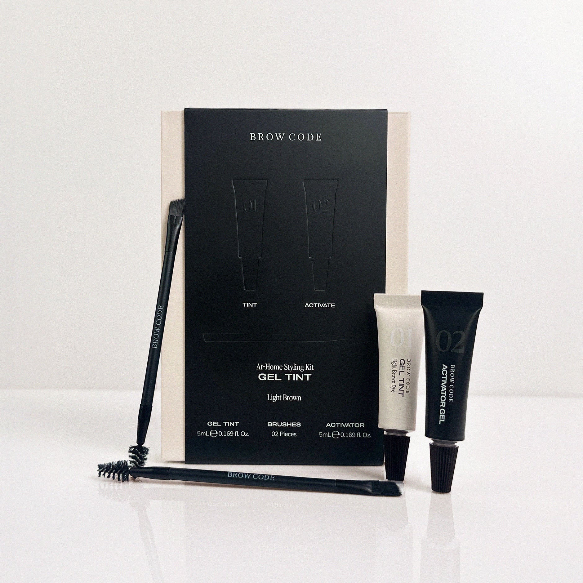&be Liquid Eyebrow ダークブラウン 5本セット Brow Code 2-Step Gel Tint Kit – Bold Colour & Definition in Under